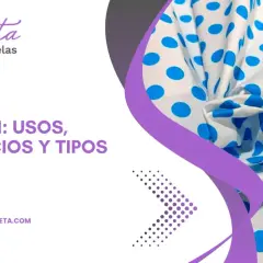 Tela popelín: usos, beneficios y tipos. Descubre la versatilidad de este tejido con un diseño de lunares azules sobre blanco.