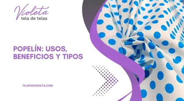 Tela popelín: usos, beneficios y tipos. Descubre la versatilidad de este tejido con un diseño de lunares azules sobre blanco.