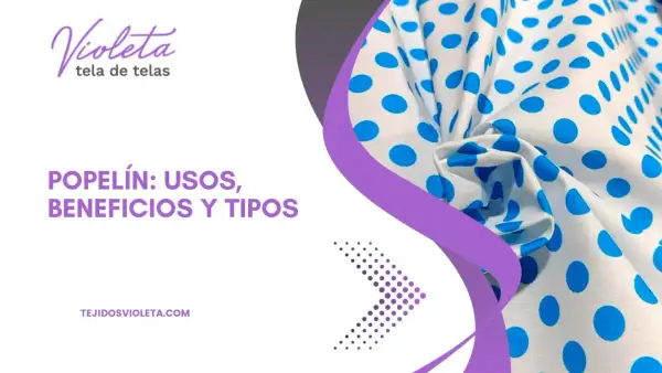 Tela popelín: usos, beneficios y tipos. Descubre la versatilidad de este tejido con un diseño de lunares azules sobre blanco.
