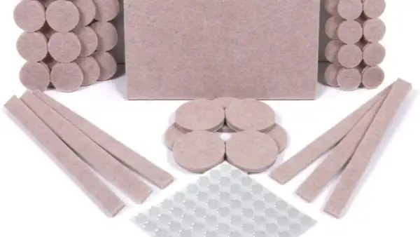 Protector de fieltro para patas de sillas. Variedad de formas y tamaños para saber como hacer protectores para patas de sillas.